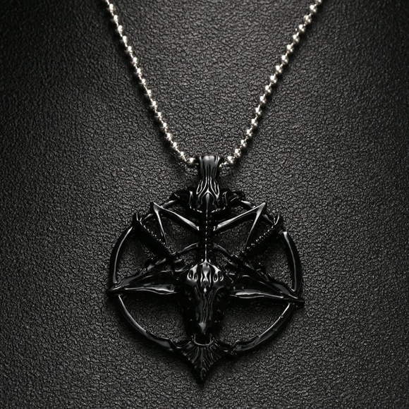 Jewelry - Pentagram, Goat Head Pendant Chain Necklace